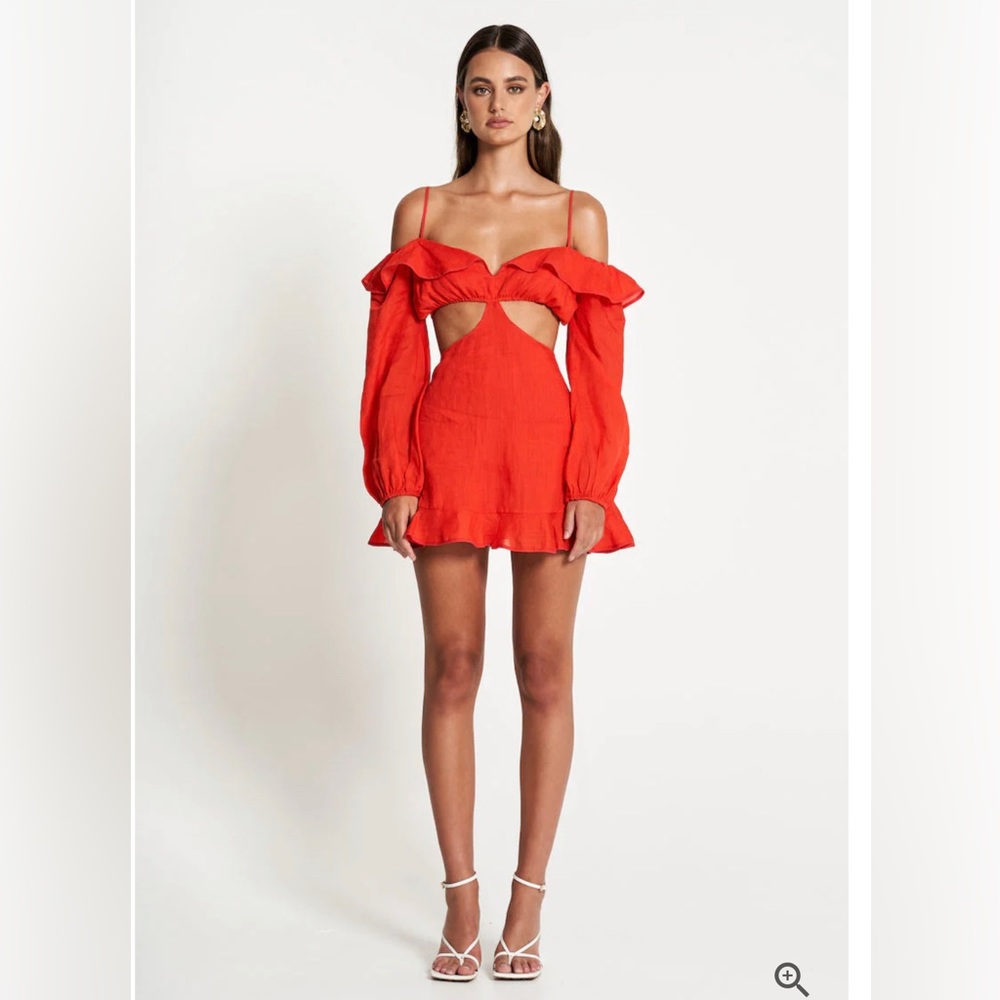 SOFIA THE LABEL MAYA CUT OUT MINI DRESS - Red
